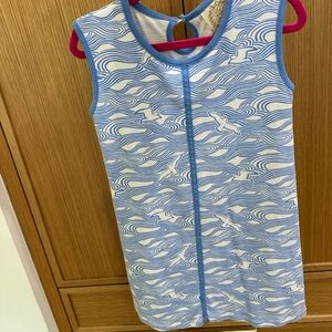 TBBC Blue and White Wave Pattern Sleeveless Dress